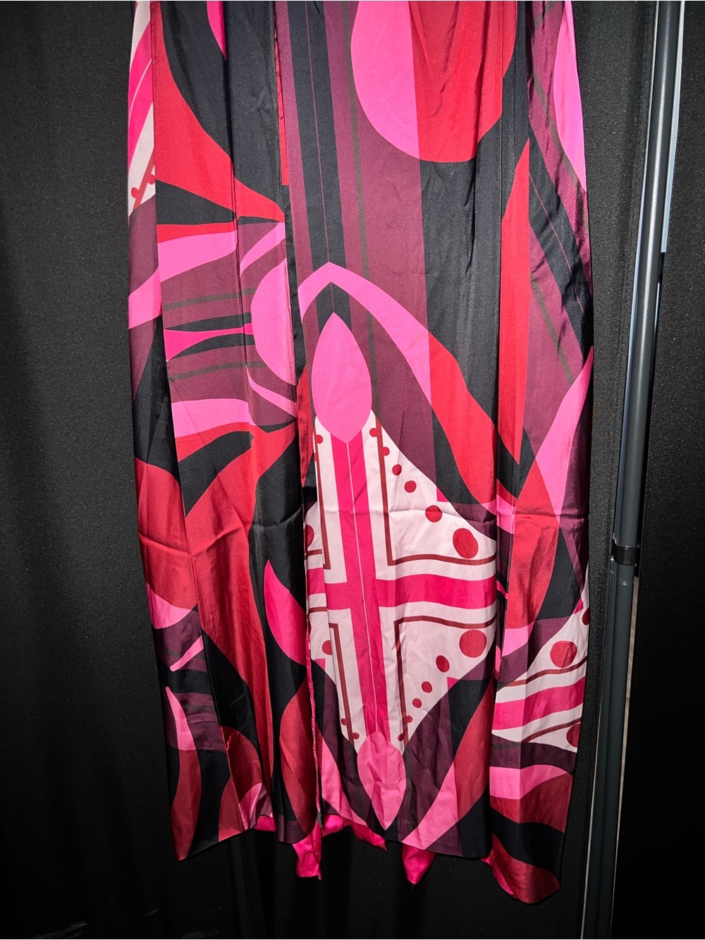 Fashion Nova Pink & Black Abstract Maxi Wrap Dress - Picture 8 of 8